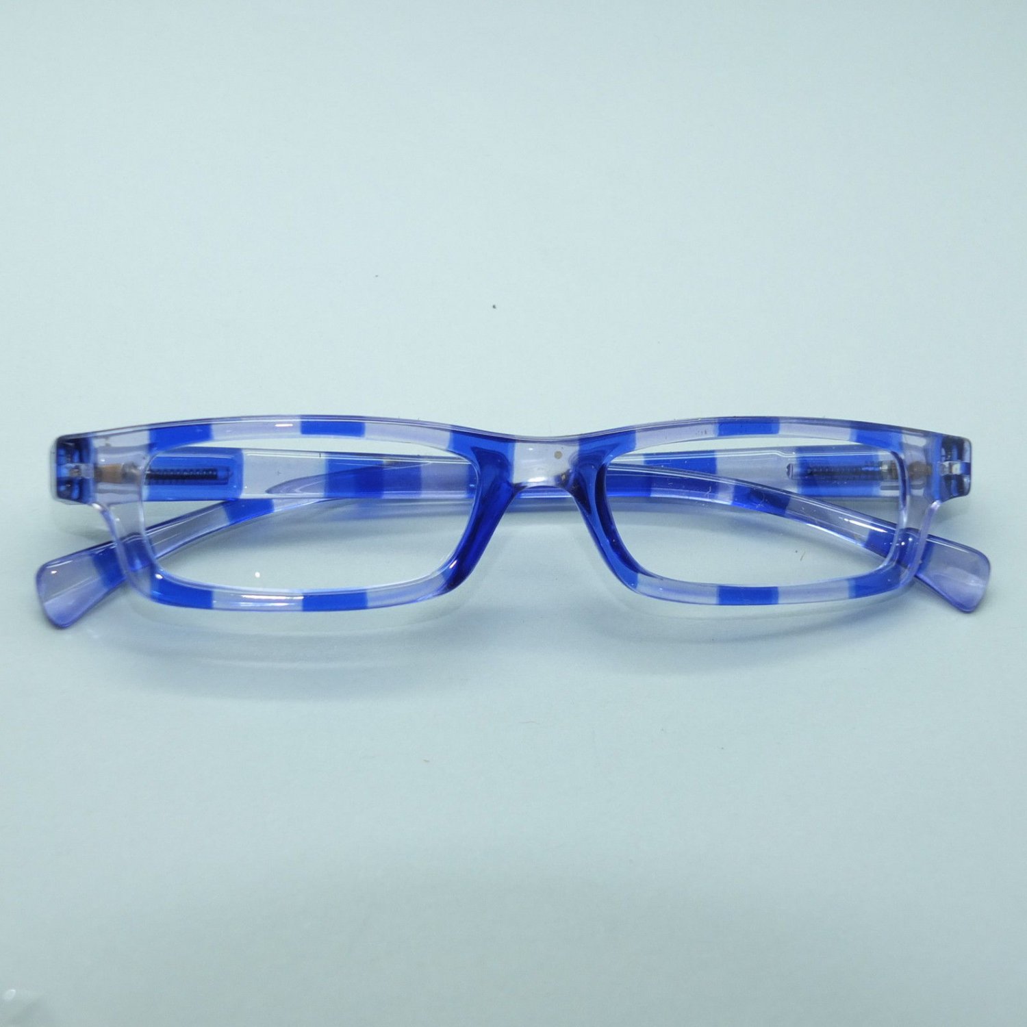 Reading Glasses Seriously Funky Straight Blue Clear Frame +1.00 Lens