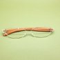 Frameless Modern Cat Eye Reading Glasses Pearly Glitter Bronze Side Arms +1.50