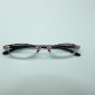 Reading Glasses Delicate Hand Painted Pink White Flowers on Black Frame +3.25