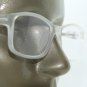 Reading Glasses Broadcaster Rectangle White Frost Frame Spring Hinge +2.00 Lens