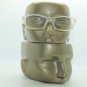 Reading Glasses Broadcaster Rectangle White Frost Frame Spring Hinge +2.00 Lens