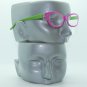 Reading Glasses Cat Eye Super Twisty Flexi Frame : Magenta Lime +1.00 Strength