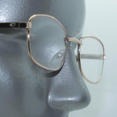 Small Smart Simple Rectangle Reading Glasses Gold Metal Frame +2.50 Lens