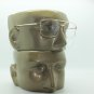 Bifocal Reading Glasses Square Aviator 80's Style Gold Metal Frame +2.50 Lens