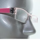 City Style Reading Glasses Pink on Pink Metal Polished Straight Top Frame +2.50