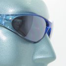 Petite Wraparound Sunglasses Close Fit Blue Frame Gray Lens Sun Shades