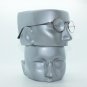 Reading Glasses Shiny Gray Hematite Metal Frame Square Bridge +1.50 Lens