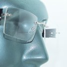 Frameless +1.75 Reading Glasses Floating Lens Tech Tortoise Arms Metal Trim