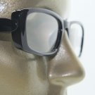 Reading Glasses Chunky Bold Full Rich Black Glossy Square Frame +1.75 Lens