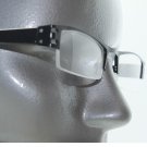 City Style Reading Glasses Black Metal Polished Straight Top Frame +1.50