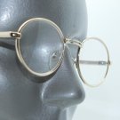 Reading Glasses Double Bridge Petite Gold Metal Oval Frame +3.25 Lens Strength