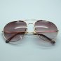 Aviator Bifocal Reading Glasses +1.25 Tinted Lens Gold Metal Sunglasses