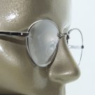 Reading Glasses +1.00 Round Oval Lens Shiny Gray Hematite Metal Frame