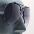Big Gray Lens Black Frame Straight Bridge Classic Aviator Sunglasses Sun Shades
