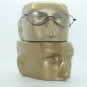 Black Metal Small Oval Frame Reading Glasses +1.75 Lens Spring Hinge