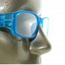 Reading Glasses Sleek Rectangle Spring Hinge Frame Frosted Matte Aqua Blue +2.00