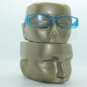 Reading Glasses Sleek Rectangle Spring Hinge Frame Frosted Matte Aqua Blue +2.00
