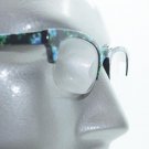 Retro Blue Floral Flower Frame 60's Bottomless Reading Glasses +2.50 Strength