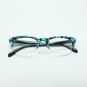 Retro Blue Floral Flower Frame 60's Bottomless Reading Glasses +2.50 Strength