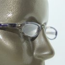 Half Eye Reading Glasses +1.50 Narrow Lens Blue Crystal Frame Long Oval Style