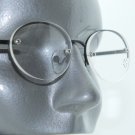 Reading Glasses Metal Jet Black Top Frame Rhinestone Trim Bottomless +2.00 Lens