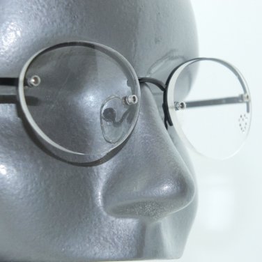 Reading Glasses Metal Jet Black Top Frame Rhinestone Trim Bottomless +2.00 Lens
