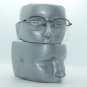 Reading Glasses Metal Jet Black Top Frame Rhinestone Trim Bottomless +2.00 Lens