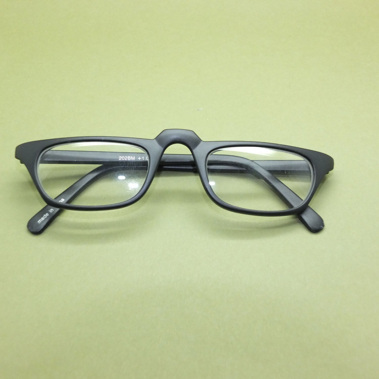 Half Eye +3.00 Reading Glasses Unisex Matte Black Polished Acrylic Wide ...