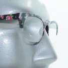 Retro Pink Floral Flower Frame 60's Bottomless Reading Glasses +2.00 Strength