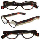 Reading Glasses " FUNKY Chunky FAT Cat Eye " BOLD Tortoise Frame Reader +1.75