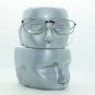 Classic Oval Reading Glasses Shiny Gray Wire Metal Frame +1.50 Lens