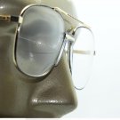 Double Bridge Aviator Black Gold Classic Halfway Bifocal Reading Glasses +2.50
