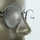 Delicate Rounded Shiny Gray Metal Frame Reading Glasses +4.00 Lens Strength