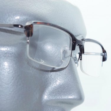 Reading Glasses Extra Wide Top Half Frame Metro Sleek Tortoise Brown +3.50 Lens