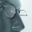 Delicate Oval Metal Top Metal Blue Frame Reading Glasses Bottomless Lens +2.00