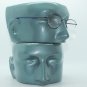 Delicate Oval Metal Top Metal Blue Frame Reading Glasses Bottomless Lens +2.00