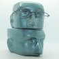 Delicate Oval Metal Top Metal Blue Frame Reading Glasses Bottomless Lens +2.00