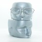 Reading Glasses Polished Silver Metal No Nonsence Clean Simple Frame +1.50 Lens
