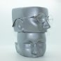 Small Reading Glasses Polished Silver Metal Angle Bridge Frame +1.50 Lens