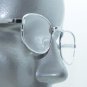 Traditional Simple Small Reading Glasses Polished Silver Metal Frame +1.50 Lens