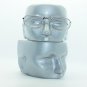 Traditional Simple Small Reading Glasses Polished Silver Metal Frame +1.50 Lens