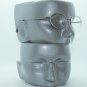 Reading Glasses Metal Shiny Gray Top Frame Rhinestone Trim Bottomless +2.00 Lens