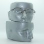 Reading Glasses Metal Shiny Gray Top Frame Rhinestone Trim Bottomless +2.00 Lens