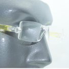 Reading Glasses No-See Frameless Lightweight Yellow Color Accent Sides +2.50