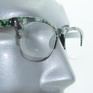 Retro Green Floral Flower Frame 60's Bottomless Reading Glasses +2.25 Strength