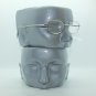 Reading Glasses +3.50 Simple No-Fuss Shiny Silver Metal Frame Readers