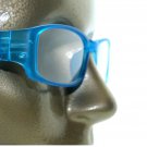 Reading Glasses Sleek Rectangle Spring Hinge Frame Frosted Matte Aqua Blue +1.75