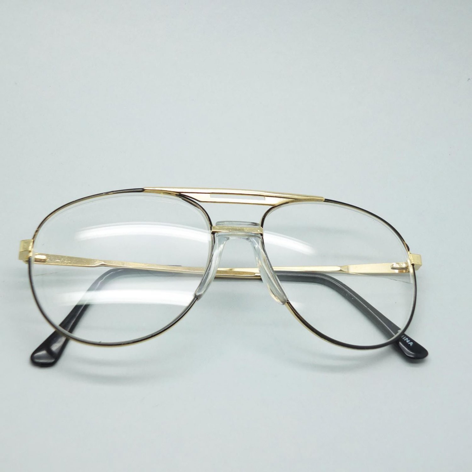 Aviator Traditional True Half Bifocal Reading Glasses 2 75 Black Gold Frame