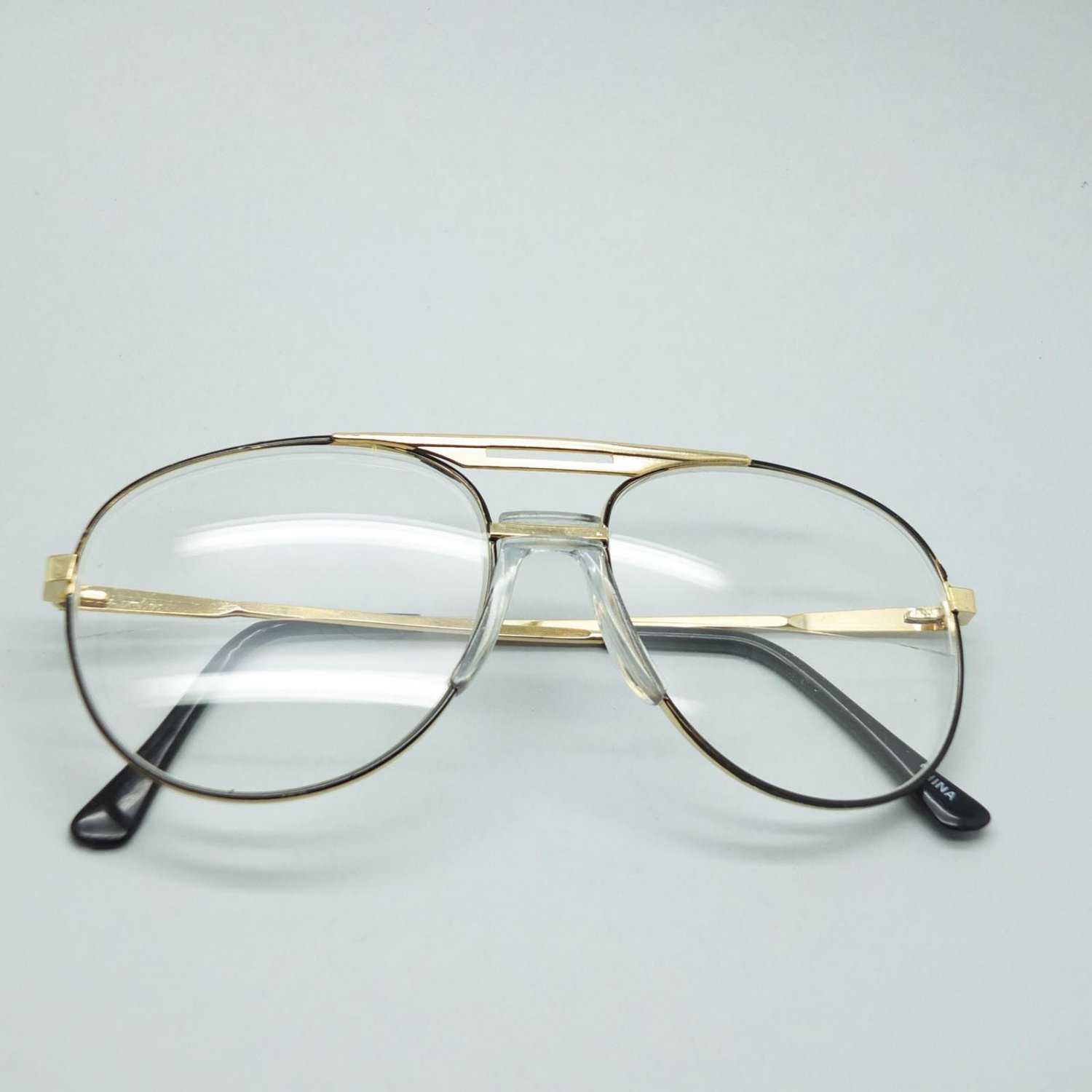 Aviator Traditional True Half Bifocal Reading Glasses +2.75 Black Gold