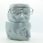 Small Aviator Style Reading Glasses Shiny Gray Metal Frame +1.50 Lens